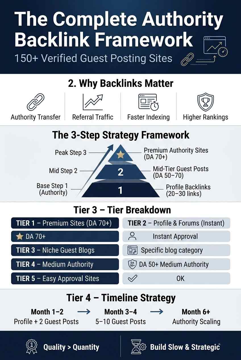 The complete authority backlink framework infographic